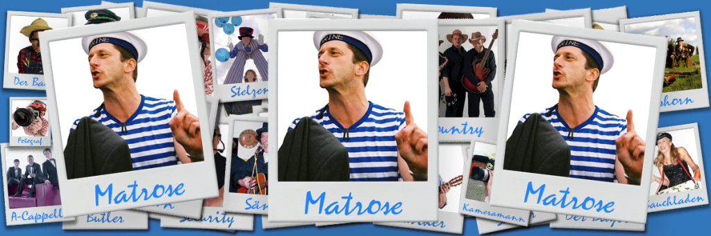 Comedymatrose, lustiger Seemann, Kapitän, Walk act